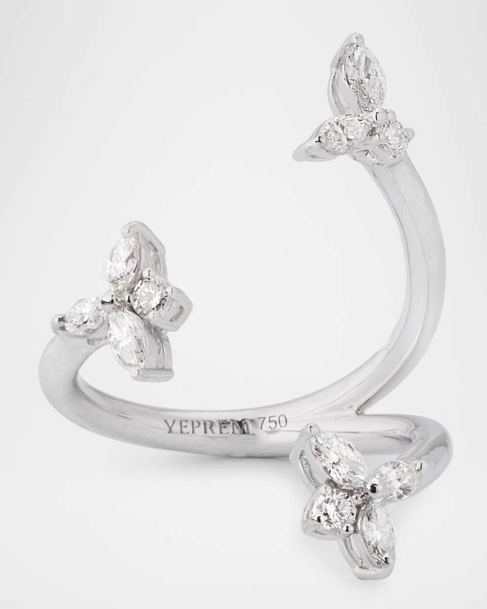 18K White Gold Multi-Diamond Pinky Ring